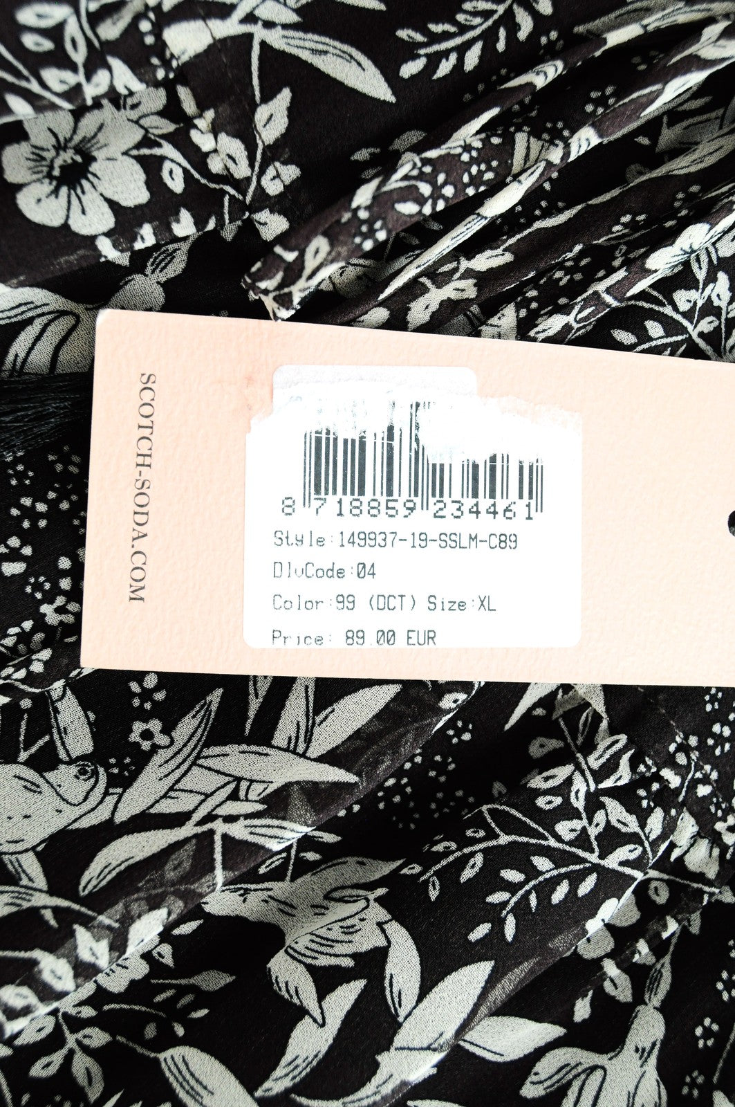 MAISON SCOTCH Moteriškas sijonas „The Poolside“ XL dydžio rudas gėlėtas, klostuotas, midi ilgio su pamušalu. 