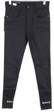 REPLAY Neymar Jr mens Jeans W29/L32 Slim  Coated Black Cotton stretchy