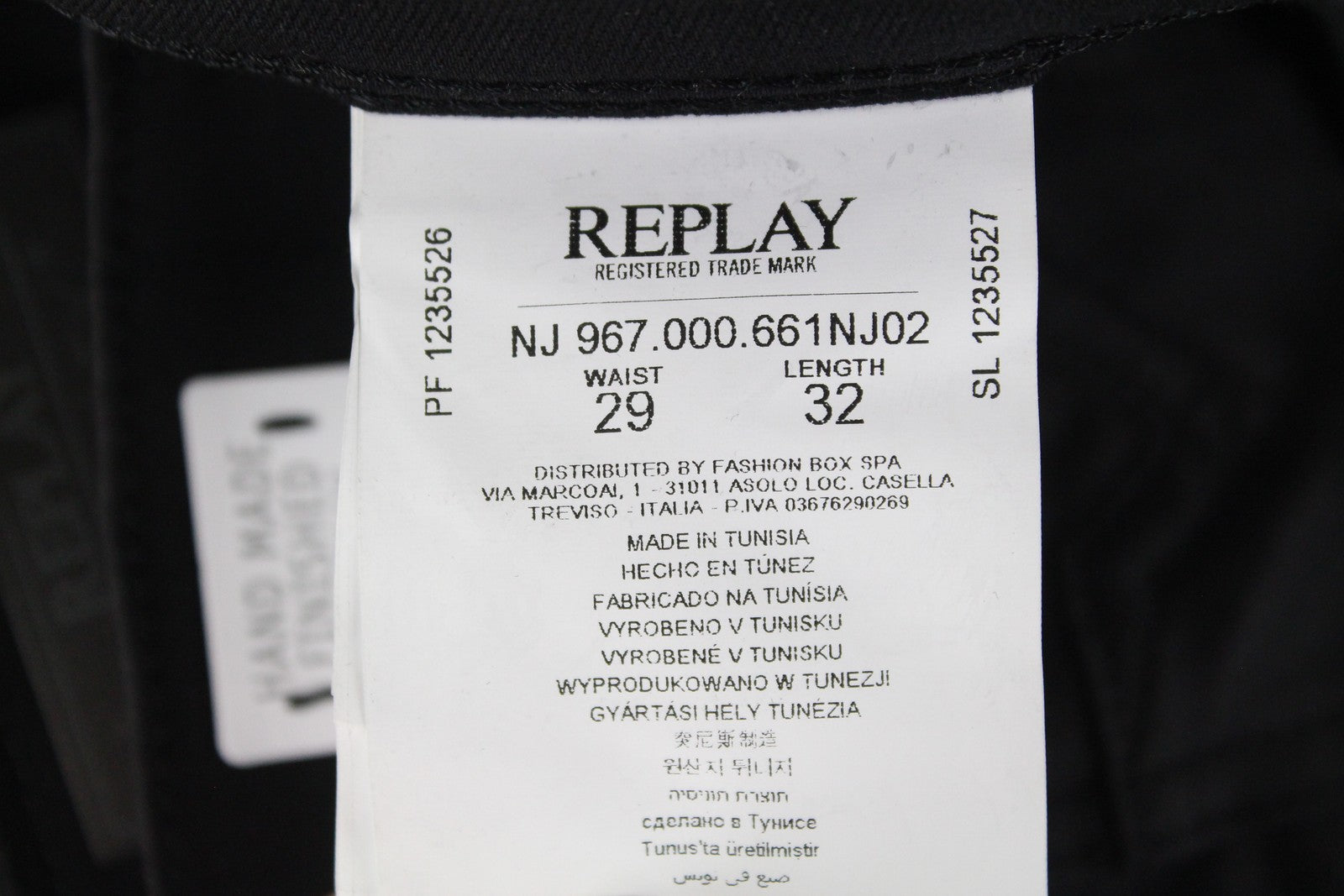 REPLAY Neymar Jr mens Jeans W29/L32 Slim  Coated Black Cotton stretchy