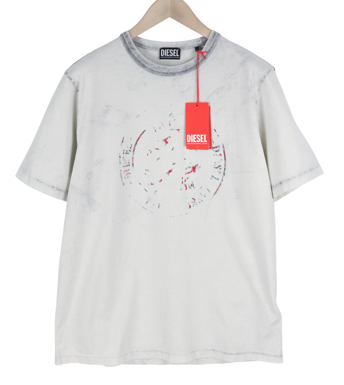 DIESEL T-Just-E23 vyriški marškinėliai su trumpomis rankovėmis, apvalia apykakle ir trikotažu, L dydžio, RRP 90 € 