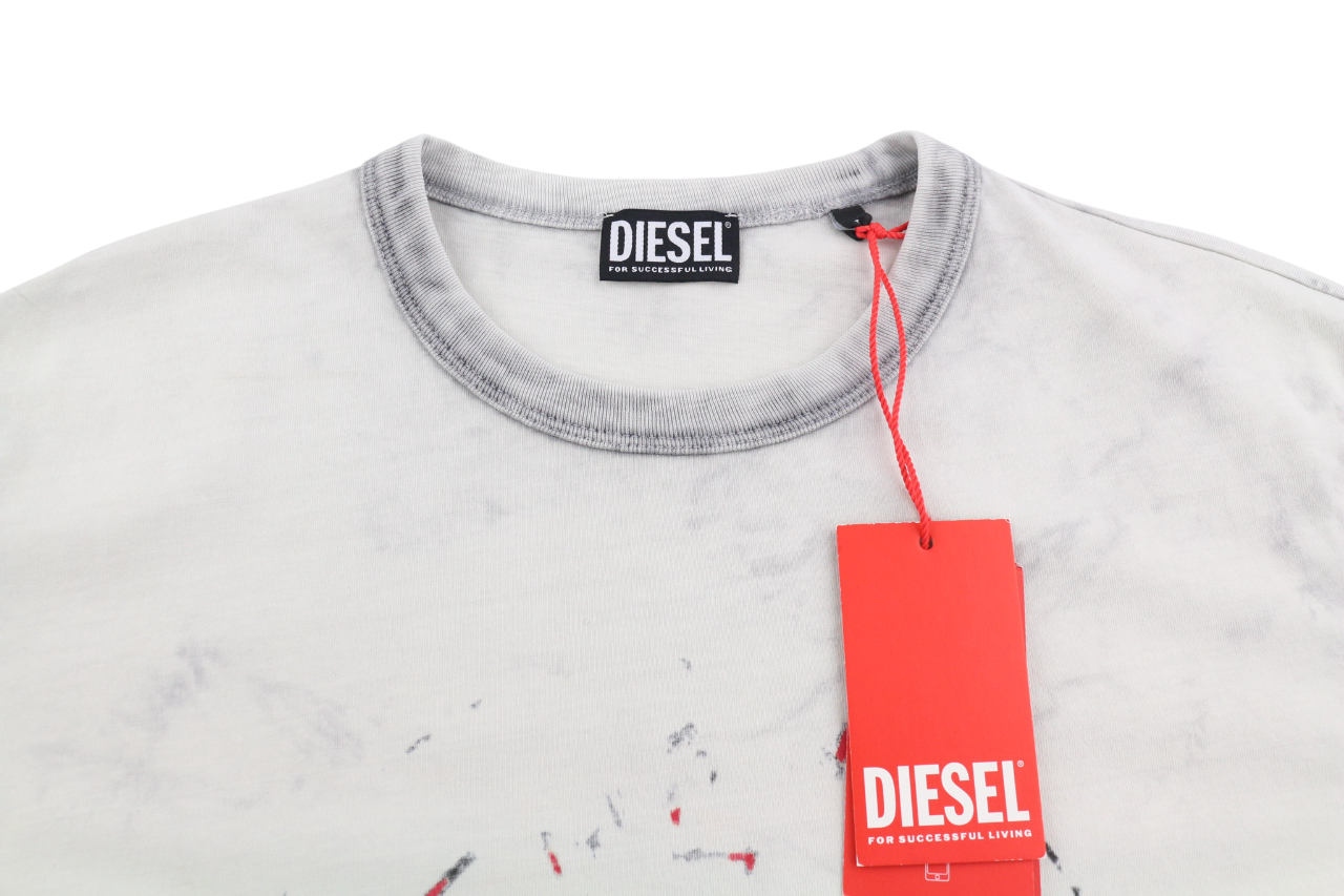 DIESEL T-Just-E23 vyriški marškinėliai su trumpomis rankovėmis, apvalia apykakle ir trikotažu, L dydžio, RRP 90 € 