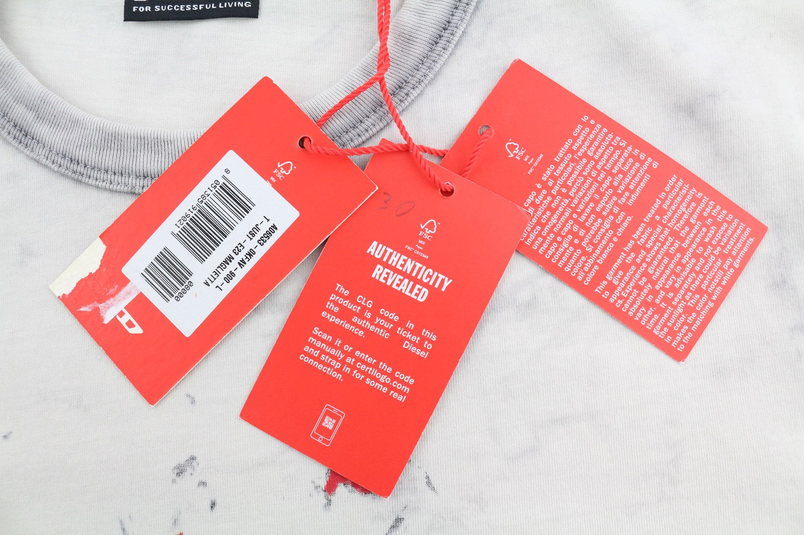 DIESEL T-Just-E23 vyriški marškinėliai su trumpomis rankovėmis, apvalia apykakle ir trikotažu, L dydžio, RRP 90 € 