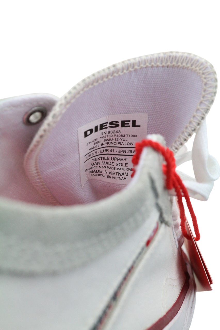 DIESEL S-Principia žemakulniai vyriški sportbačiai, EU41, balti, suvarstomi, žemakulniai, RRP 185 € 