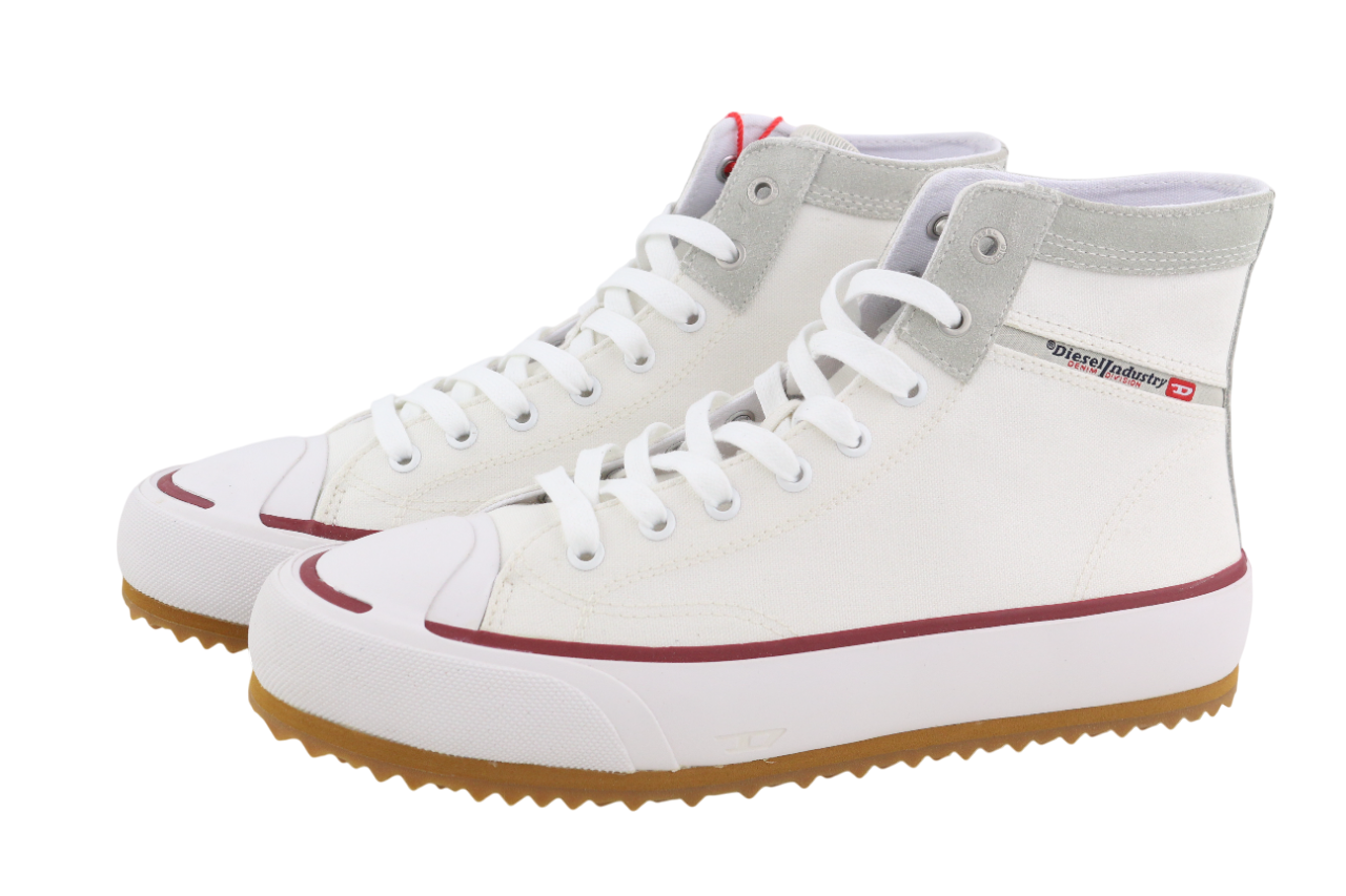 DIESEL S-Principia Mid vyriški sportbačiai, balti, EU42, aukštakulniai, rekomenduojama kaina – 185 € 