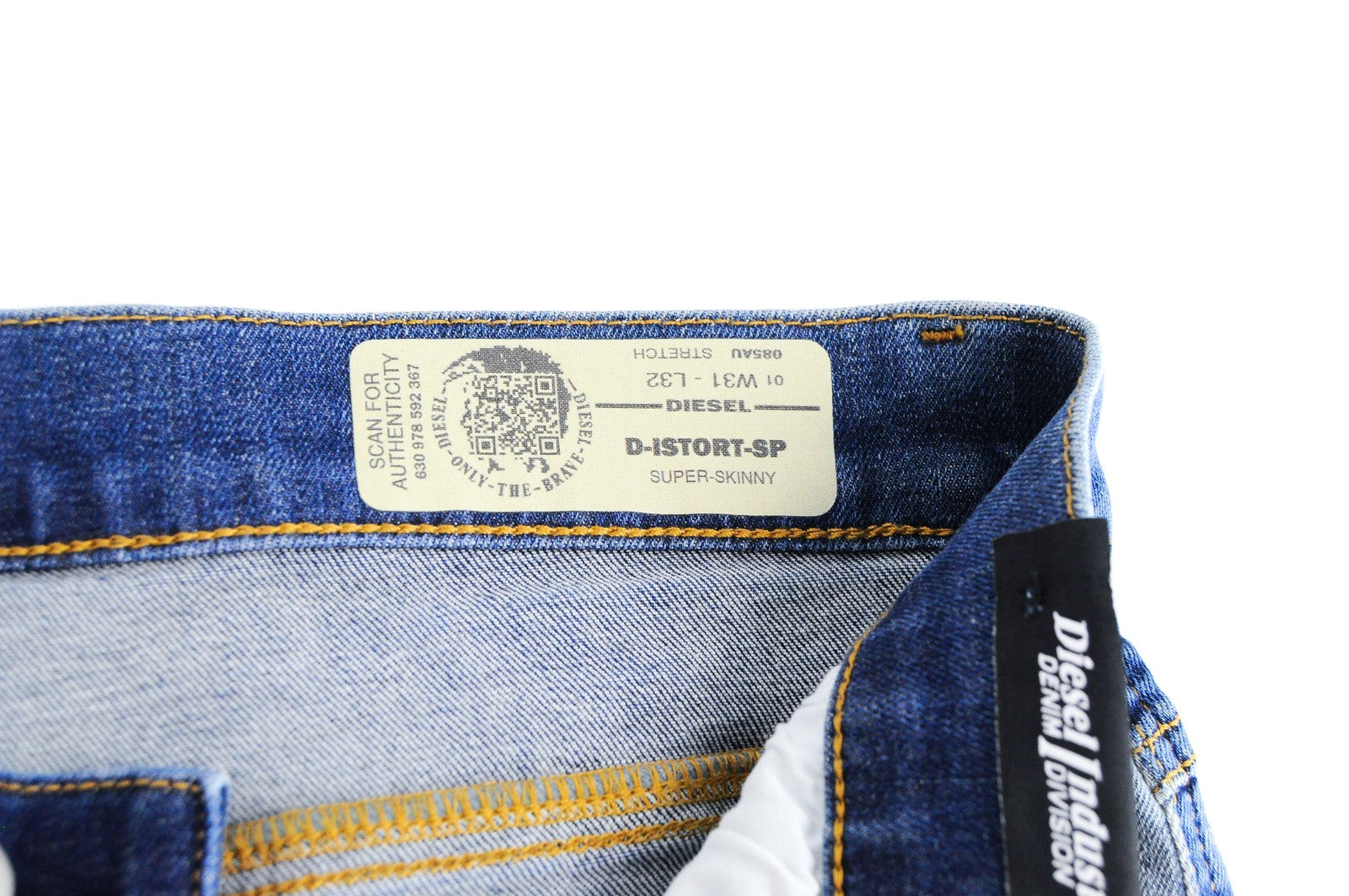 DIESEL D-Istort-SP 085AU vyriški džinsai W31/L32 mėlyni, aptempti, skalbti, tamprūs. 