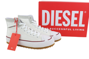 DIESEL S-Principia Mid vyriški sportbačiai, EU43, balti, aukštakulniai, nėriniuoti, rekomenduojama kaina – 185 € 