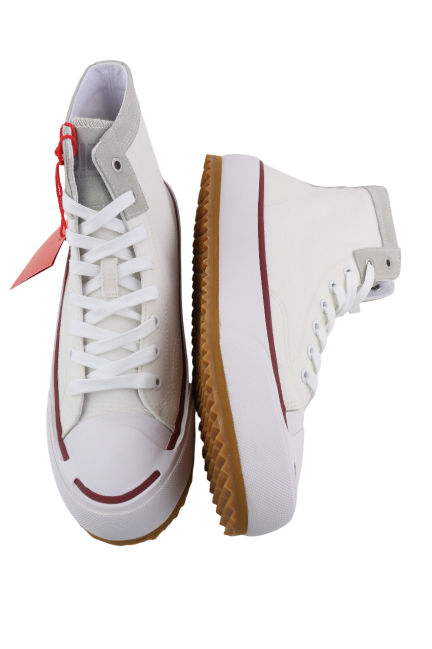 DIESEL S-Principia Mid vyriški sportbačiai, EU43, balti, aukštakulniai, nėriniuoti, rekomenduojama kaina – 185 € 