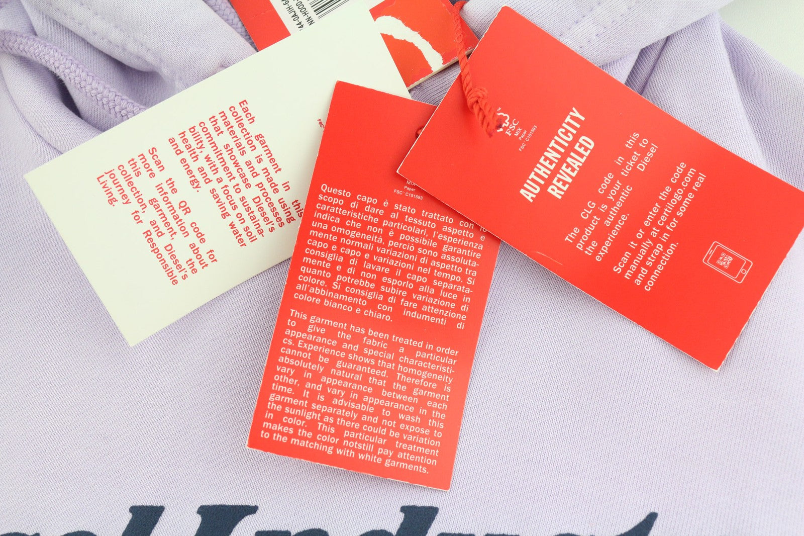 DIESEL S-Ginn-Hood-Ind vyriškas džemperis su violetine kengūros kišene, rekomenduojama kaina – 175 € 