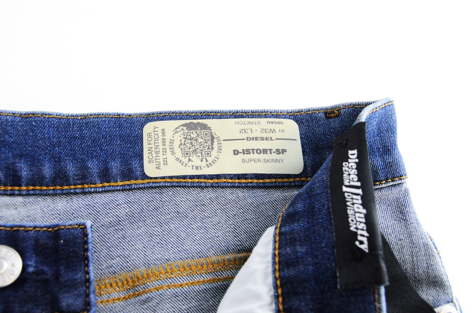 DIESEL D-Istort-SP 085AU mens Jeans W32/L32 Slim Skinny  Washed Blue Cotton