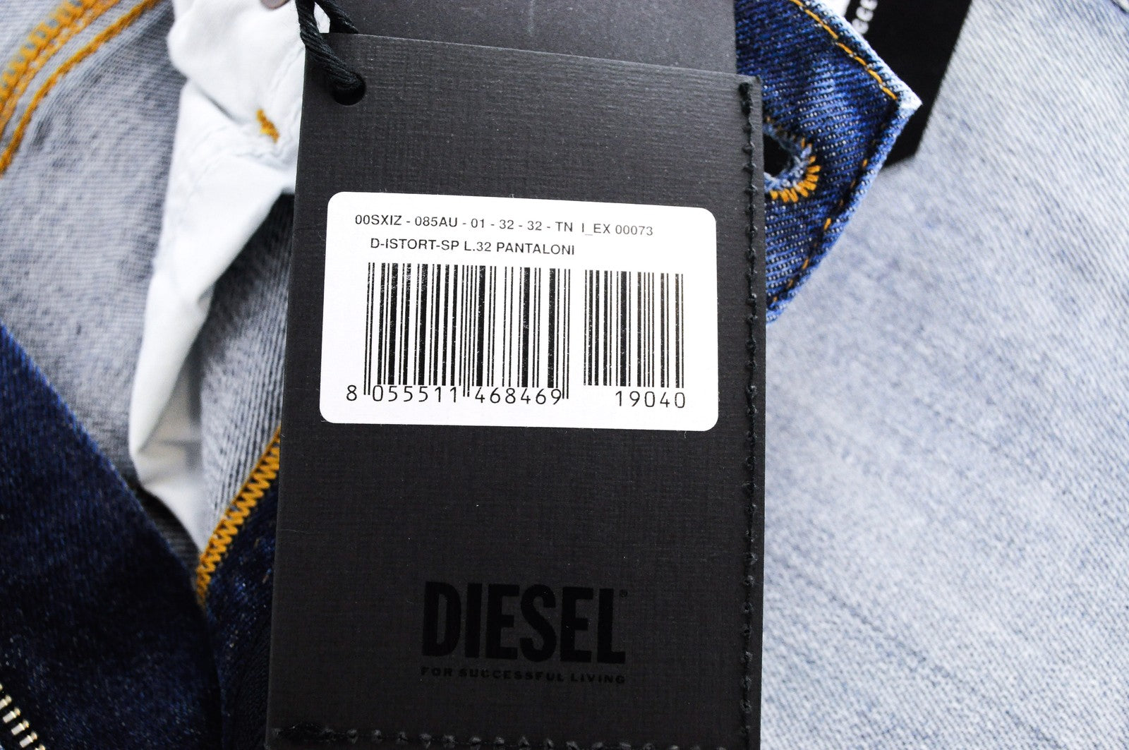 DIESEL D-Istort-SP 085AU mens Jeans W32/L32 Slim Skinny  Washed Blue Cotton