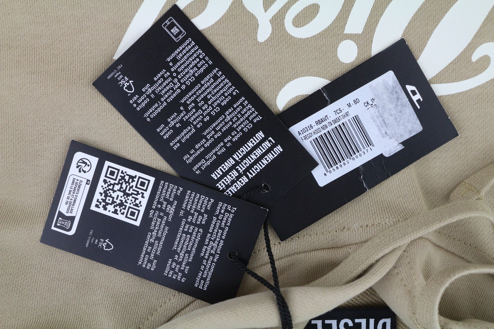 DIESEL F-Reggy-Hood New-Ita moteriškas džemperis su gobtuvu M, šviesiai rudas, rekomenduojama kaina 135 €