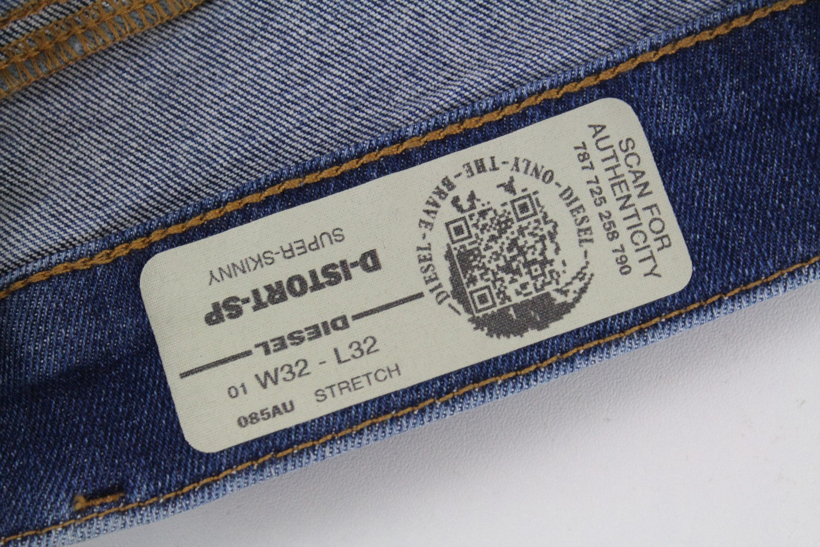 DIESEL D-Istort-SP 085AU mens Jeans W32/L32 Super Skinny Blue Wash stretchy