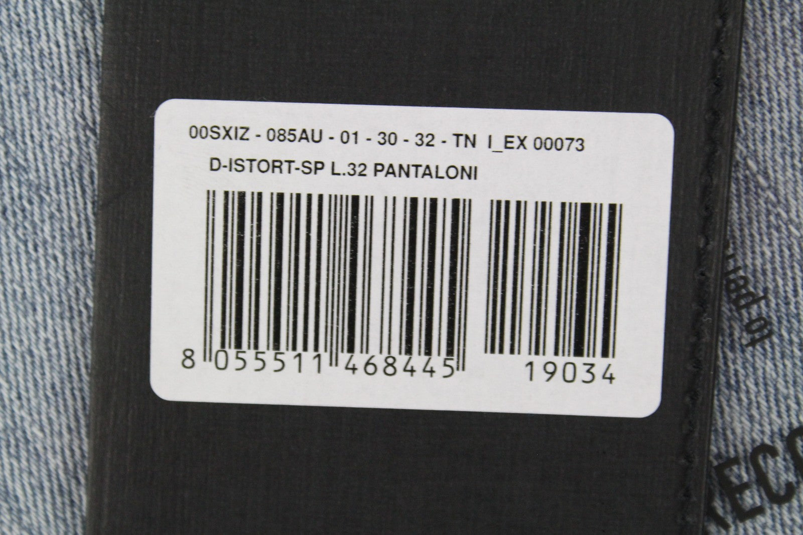 DIESEL D-Istort-SP 085AU vyriški W30/L32 aptempti, tamprūs, mėlyni, skalbti džinsai 