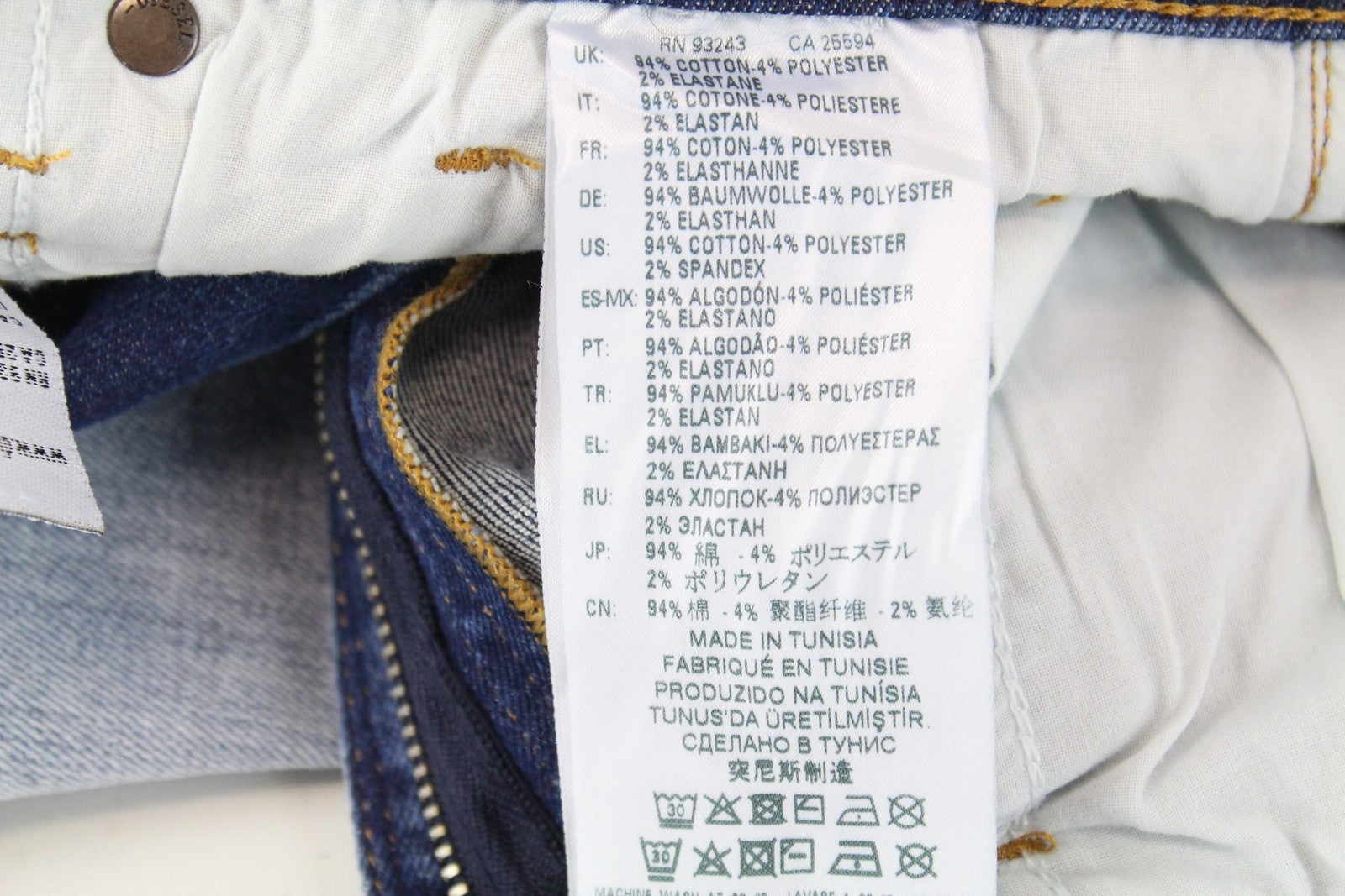 DIESEL D-Istort-SP 085AU vyriški W30/L32 aptempti, tamprūs, mėlyni, skalbti džinsai 