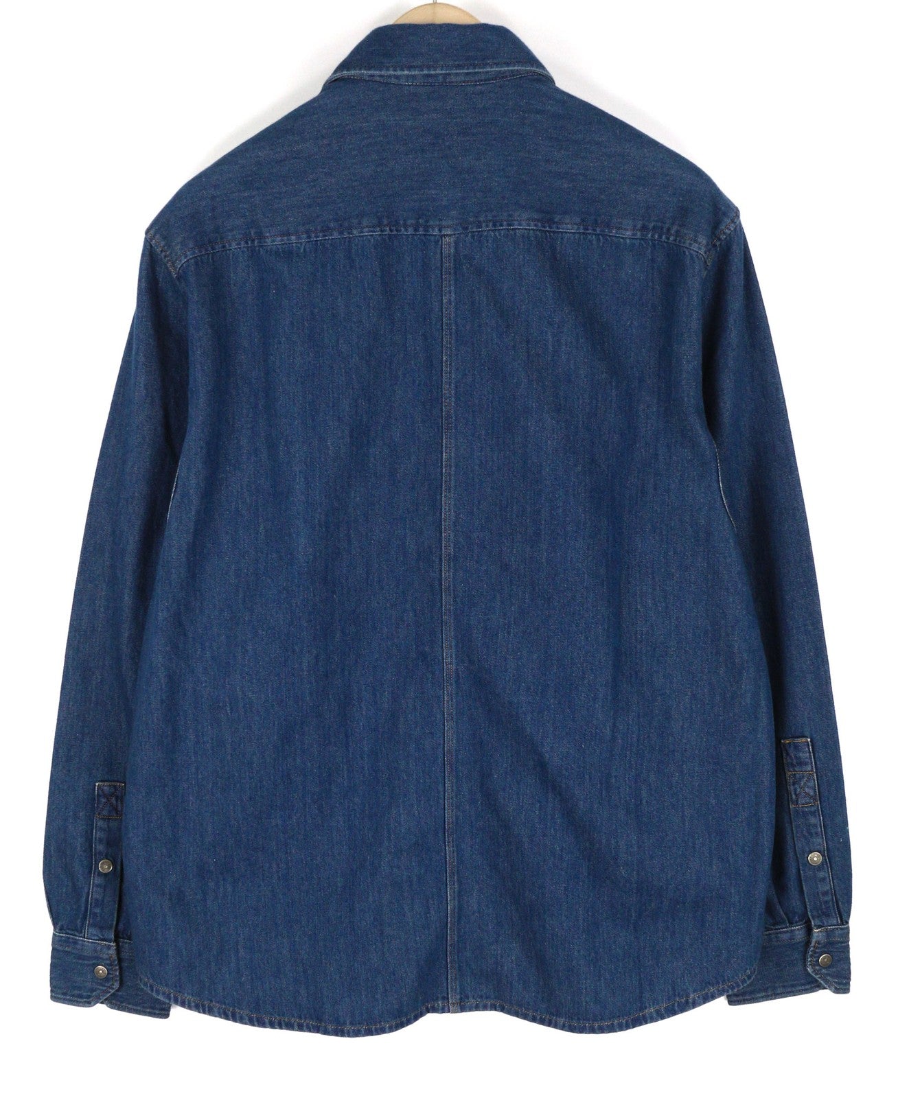 DIESEL D-Milly-SP vyriški marškinėliai, L dydžio, džinsiniai, su uždėtinėmis kišenėmis, sagomis, išplatinta kaklo linija, mėlyni. 