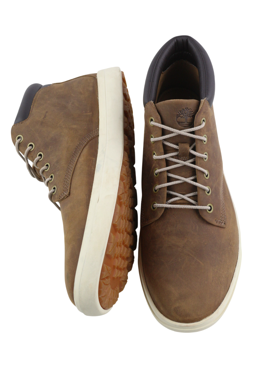 TIMBERLAND A2AMJ vyriški aulinukai EU45/46 vidutinio rudumo odiniai su raišteliais ir logotipu ReBOTL 