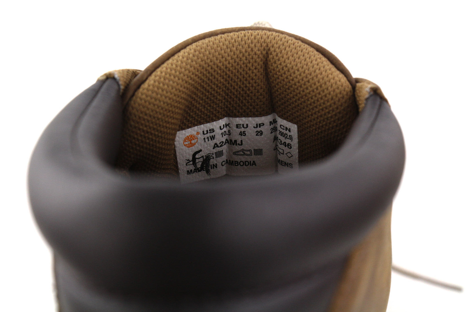 TIMBERLAND A2AMJ vyriški aulinukai EU45/46 vidutinio rudumo odiniai su raišteliais ir logotipu ReBOTL 