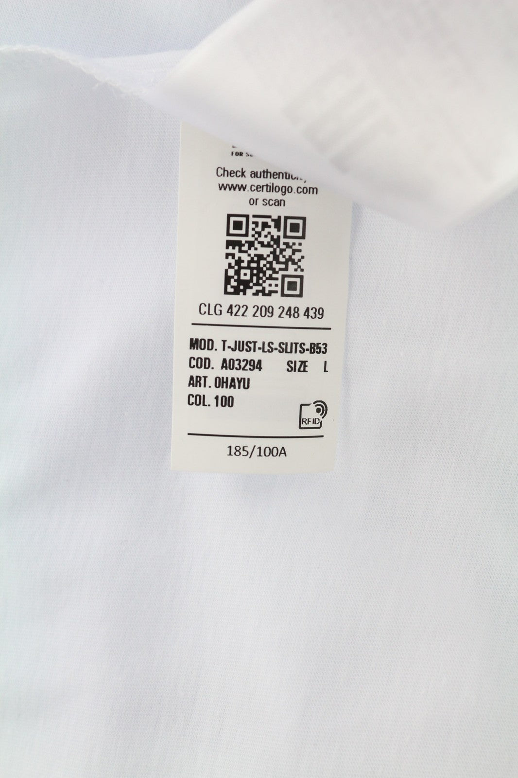 DIESEL T-Just-LS vyriškas džemperis L, baltas, megztinis apvalia kaklo iškirpte, ilgomis rankovėmis. 