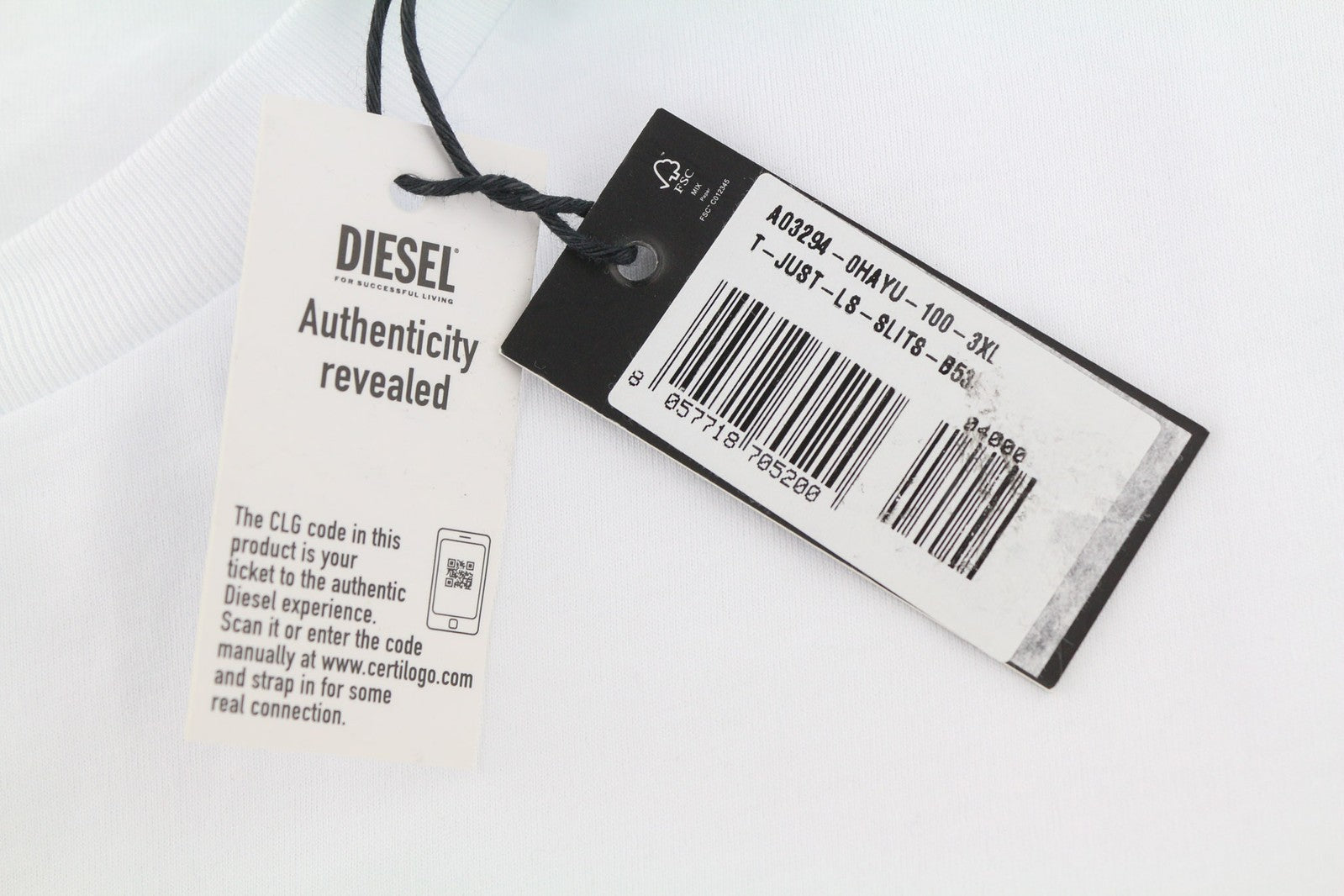 DIESEL T-Just-LS vyriškas džemperis su apvalia kaklo iškirpte ir ilgomis rankovėmis, baltas, megztinis su logotipu. 