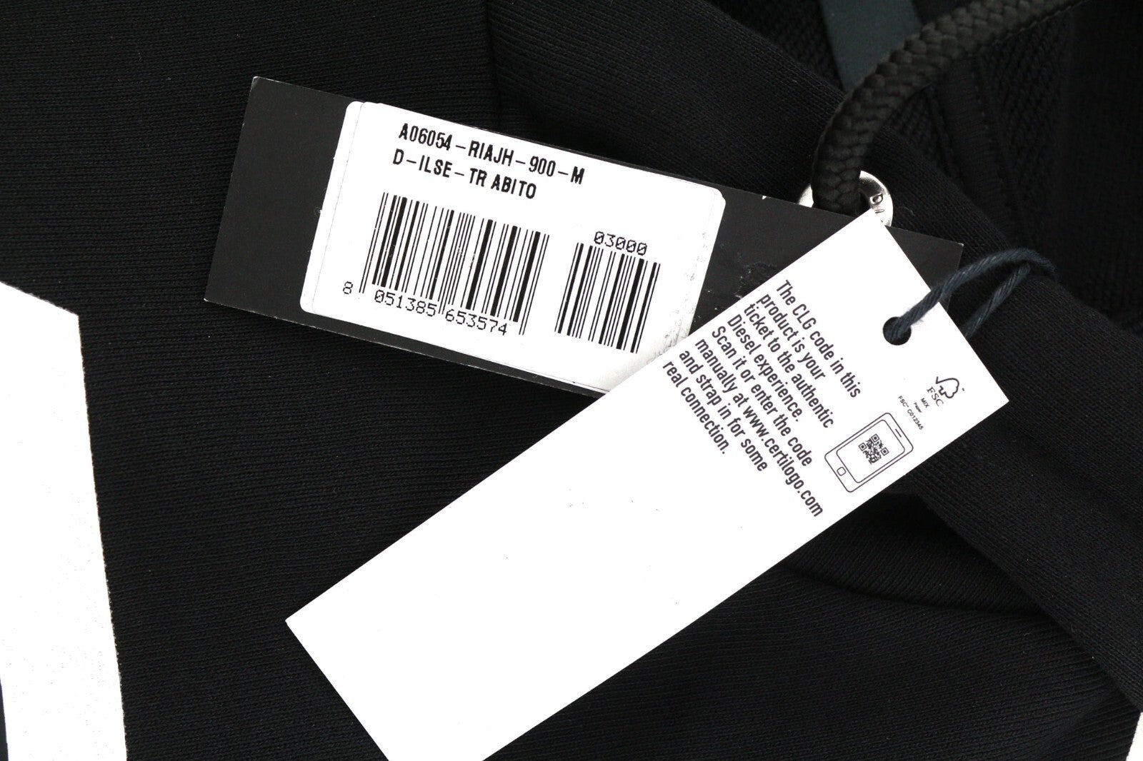 DIESEL D-Ilse-TR moteriška suknelė M, juoda, ilgomis rankovėmis, gobtuvu, ilgesne nugara. RMK 160 €. 