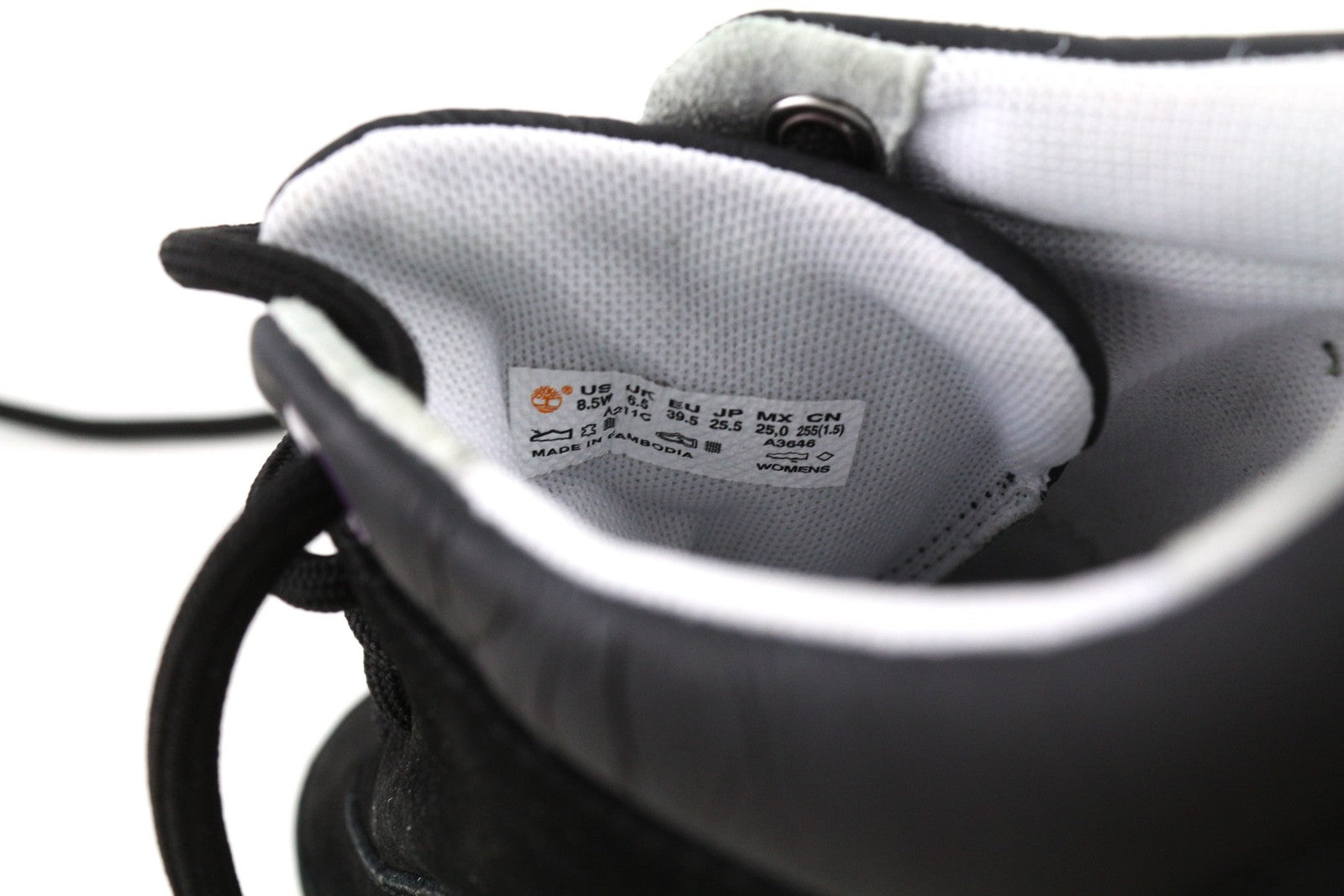 TIMBERLAND A211C-A3646 moteriški sportbačiai EU39/39.5 juodi odiniai sportbačiai su raišteliais 