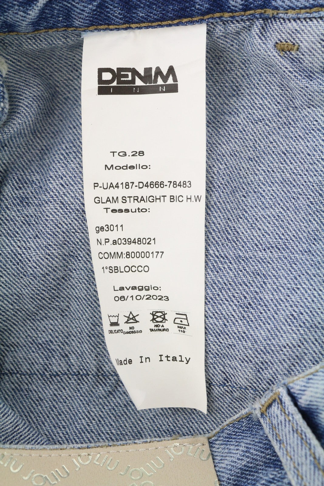 LIU JO Glam Straight Bic moteriški džinsai W28 laisvalaikio sijonas plėšytas dryžuotas mėlynas 