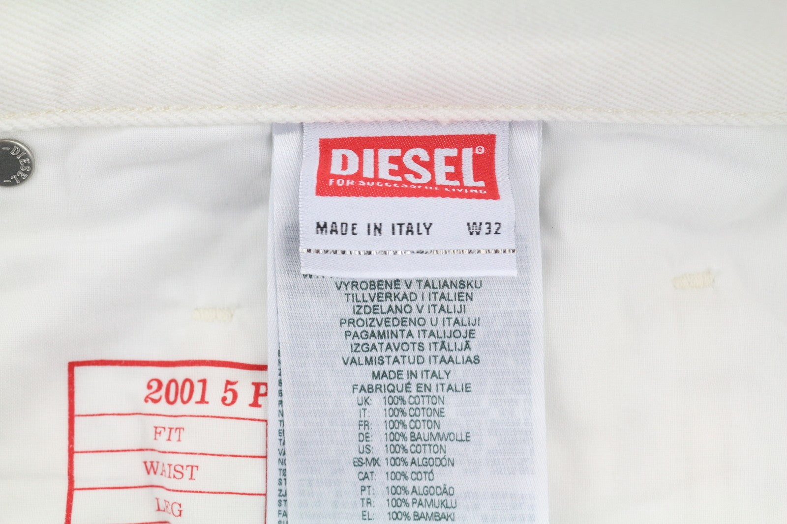 DIESEL 2001 D-Macro 09I73 vyriški džinsai W32 laisvi, tiesaus kirpimo, su sagomis, rekomenduojama kaina – 375 € 