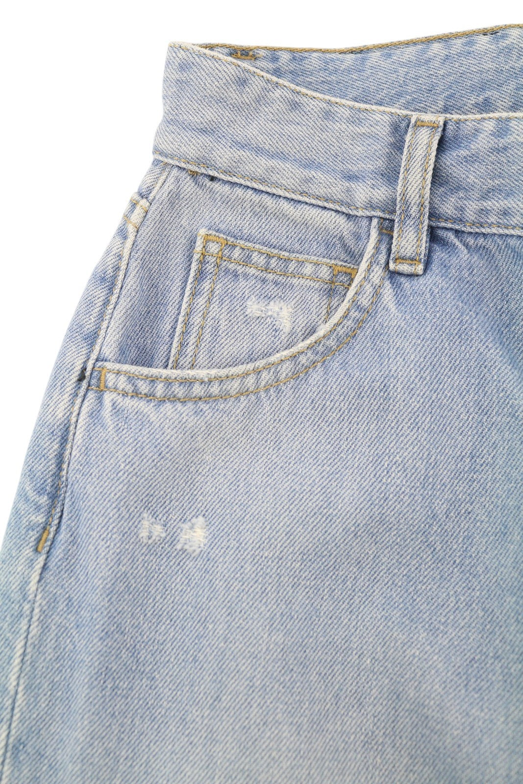 LIU JO trumpinti plačių klešnių moteriški džinsai W26 plėšyti, skalbti, mėlyni, su užtrauktuku 