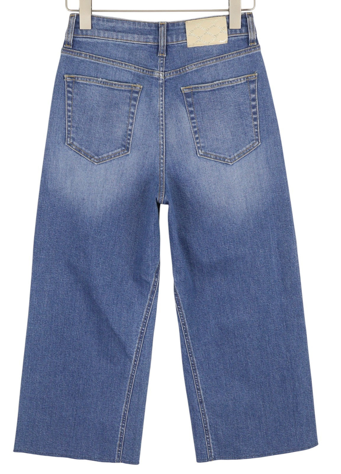 LIU JO Flare Inaly moteriški džinsai W28 aukštu juosmeniu, iki kulkšnies, plėšyti, mėlyni 