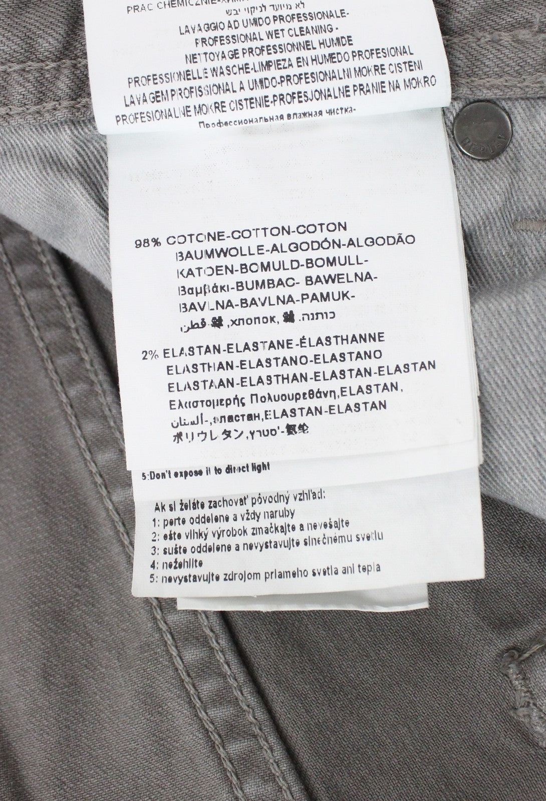 REPLAY Grover vyriški tiesaus kirpimo džinsai W30/L34 pilki raštuoti sagų užsegimo džinsai 