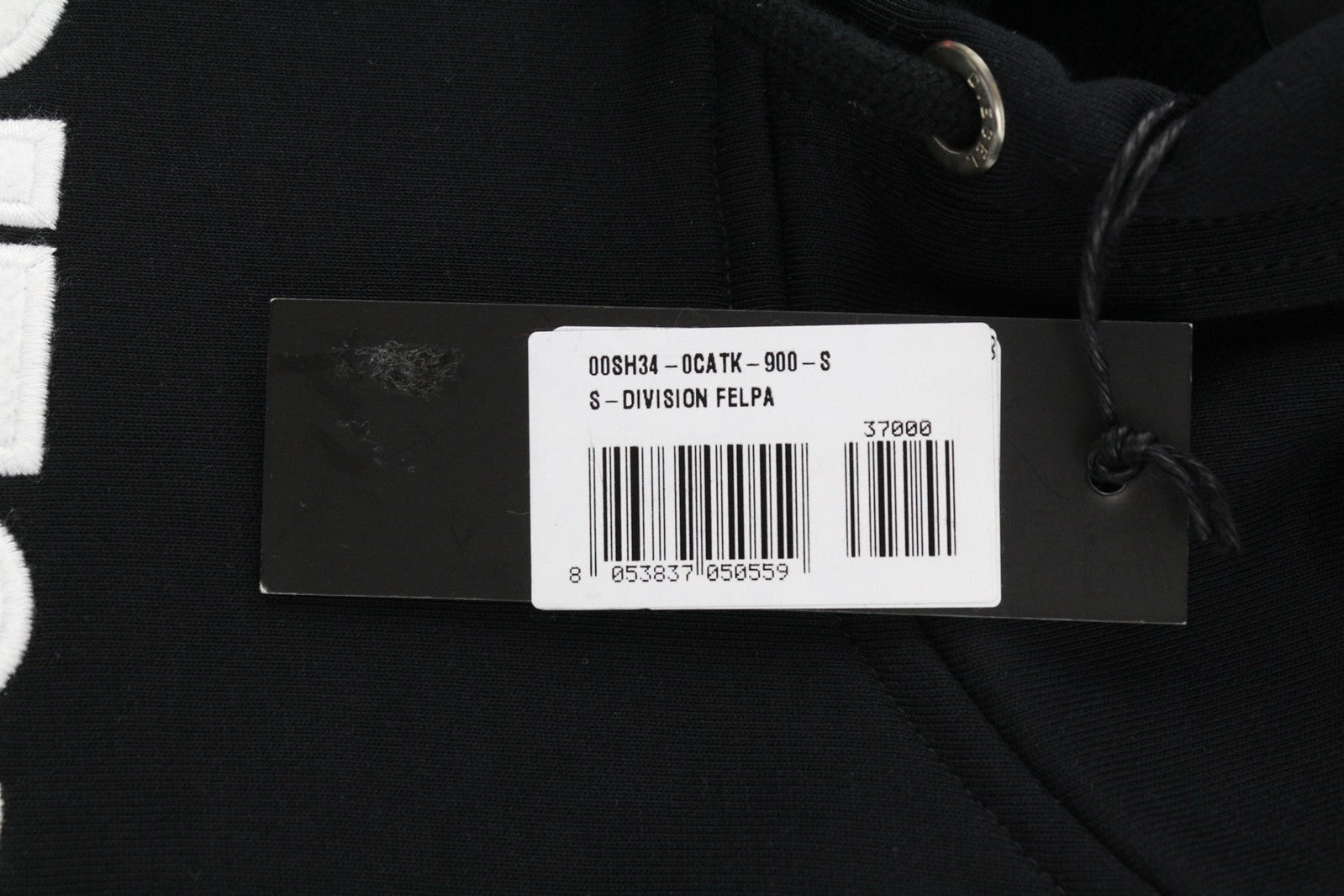 DIESEL S-Division vyriškas džemperis su gobtuvu S, juodas, su gobtuvu priekyje, su logotipu ilgomis rankovėmis 