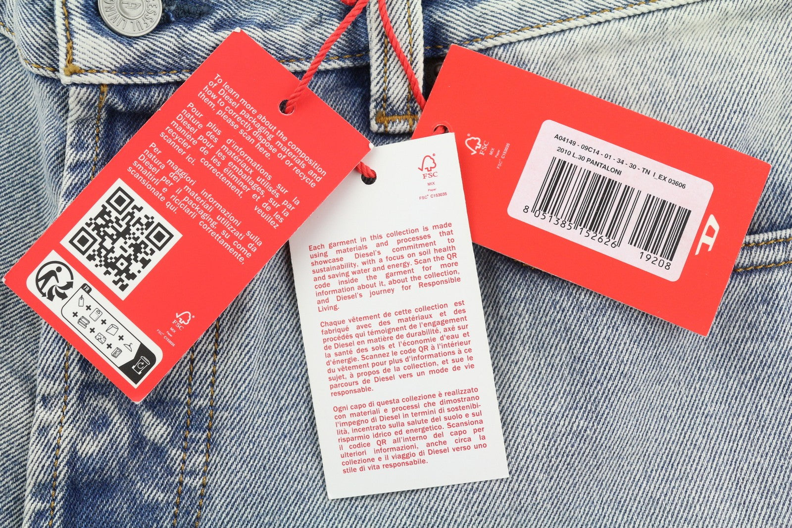 DIESEL 2010 D-MACS 09C14 vyriški džinsai W34/L30 laisvi tiesūs skalbtos mėlynos spalvos, RRP250