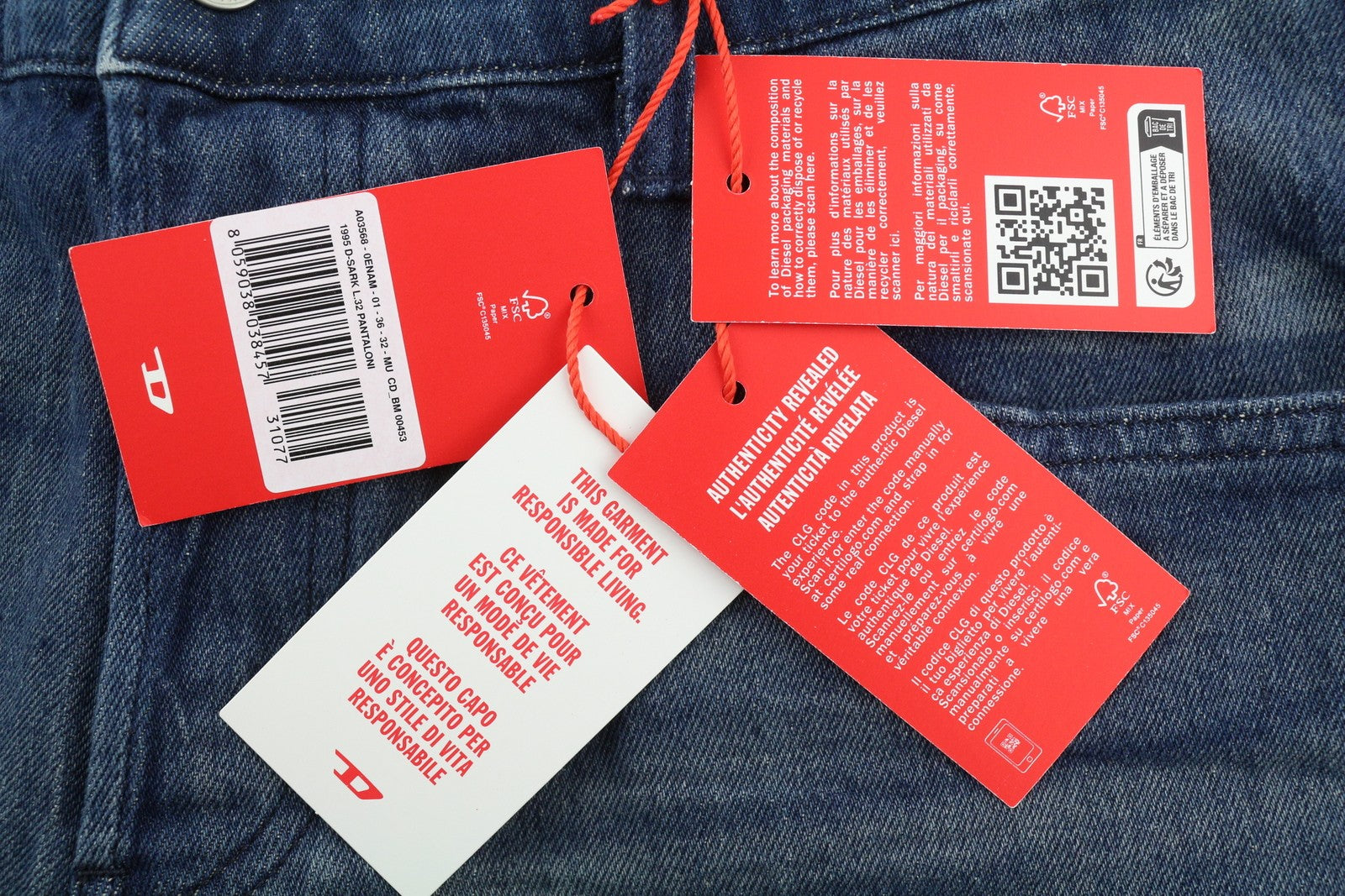 DIESEL 1995 D-Sark 0ENAM vyriški džinsai W36/L32 Slim tiesūs skalbtos mėlynos spalvos RRP 175 € 