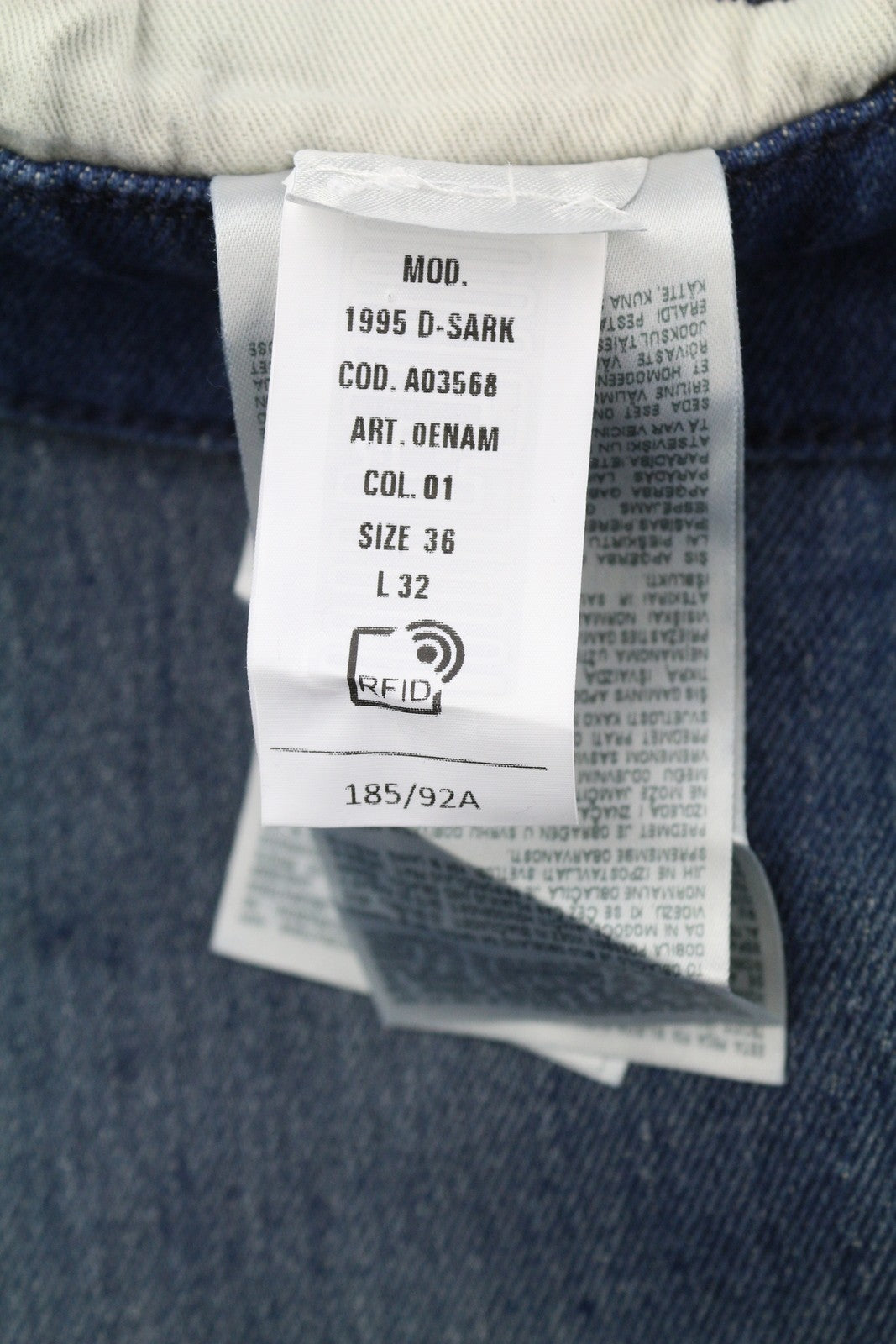 DIESEL 1995 D-Sark 0ENAM vyriški džinsai W36/L32 Slim tiesūs skalbtos mėlynos spalvos RRP 175 € 