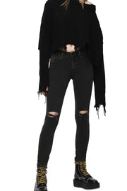 DIESEL Slandy 069BW W24/L32 pilki aptempti džinsai, ploni, tamprūs, moteriški