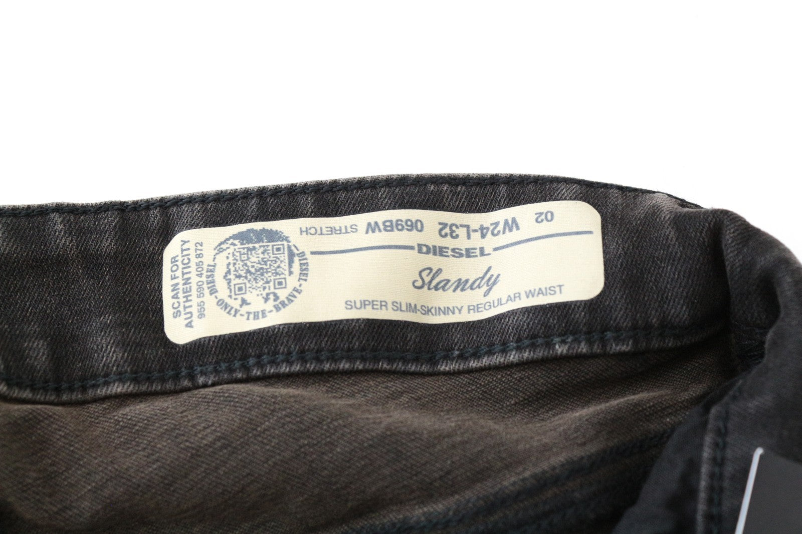 DIESEL Slandy 069BW W24/L32 pilki aptempti džinsai, ploni, tamprūs, moteriški