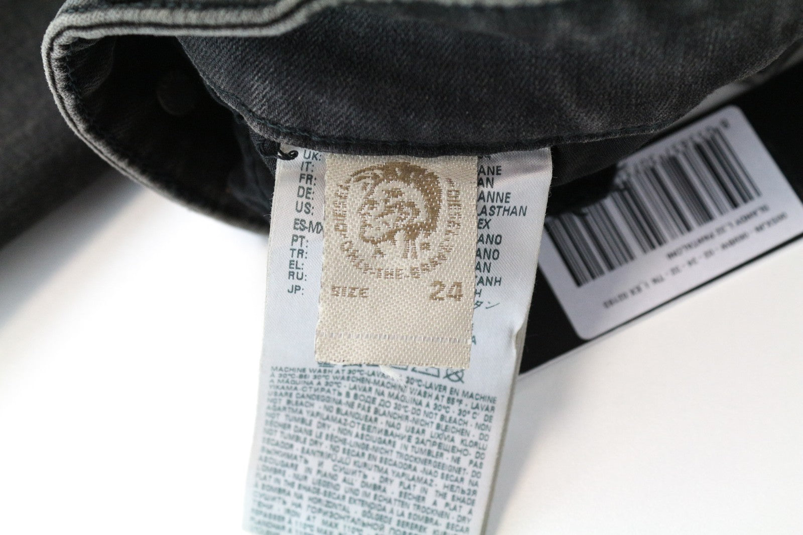 DIESEL Slandy 069BW W24/L32 pilki aptempti džinsai, ploni, tamprūs, moteriški