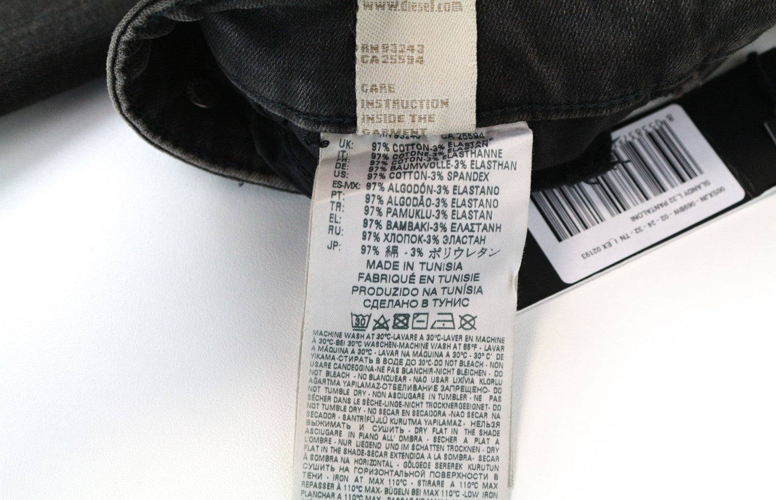 DIESEL Slandy 069BW W24/L32 pilki aptempti džinsai, ploni, tamprūs, moteriški