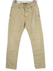 NUDIE chaki spalvos įprastos vyriškos kelnės W28/L32 vidutinio smėlio spalvos su sagomis ir logotipu bei chino šortais 