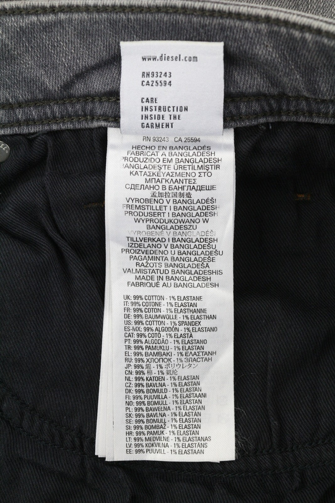 DIESEL Safado-X RB061 vyriški džinsai W36/L32 tiesūs su sagomis, skalbtos pilkos spalvos, rekomenduojama kaina – 175 € 