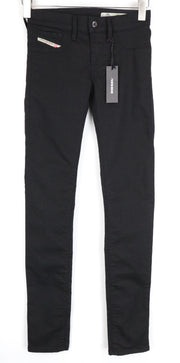 DIESEL Livier R608A W25 moteriškos kelnaitės, juodos, tamprios, itin plonos, žemo liemens. 