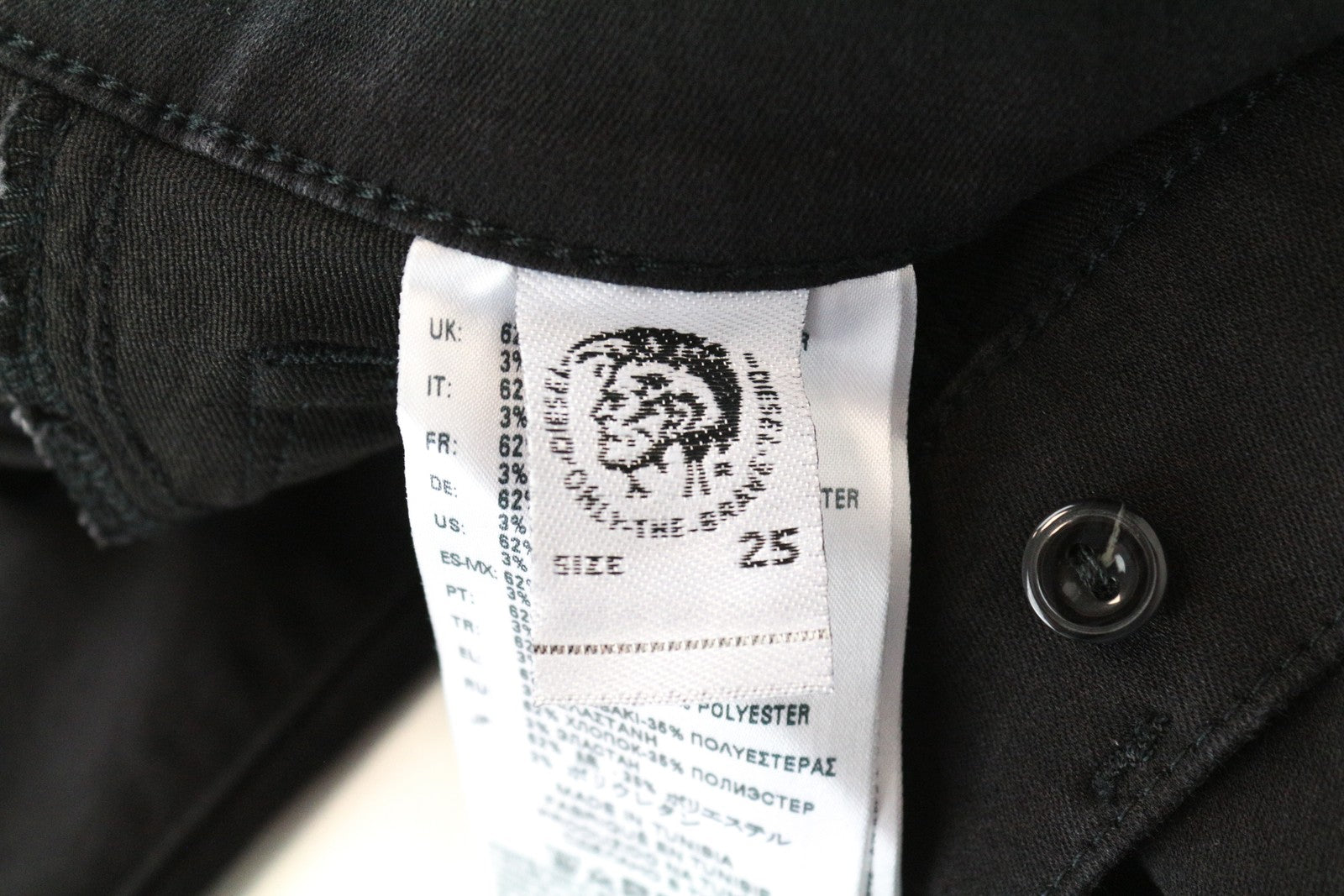 DIESEL Livier R608A W25 moteriškos kelnaitės, juodos, tamprios, itin plonos, žemo liemens. 