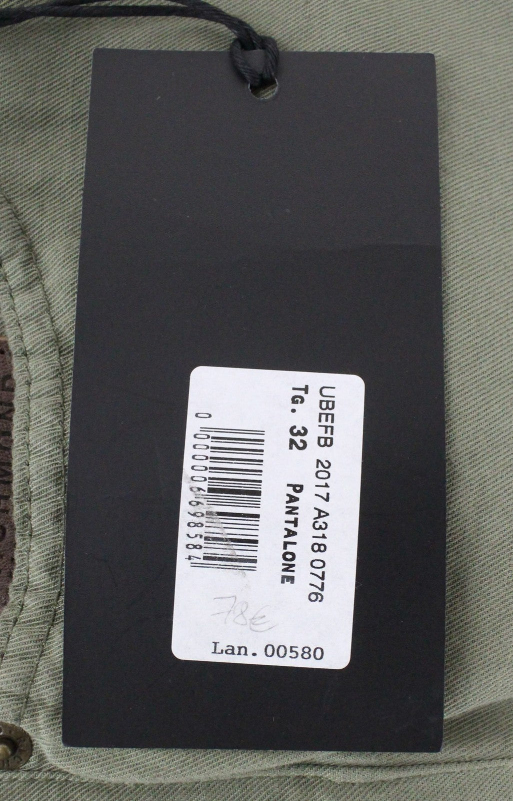 RICHMOND vyriški aptempti džinsai W32 chaki spalvos, lengvi, žemo juosmens, lino mišinio 