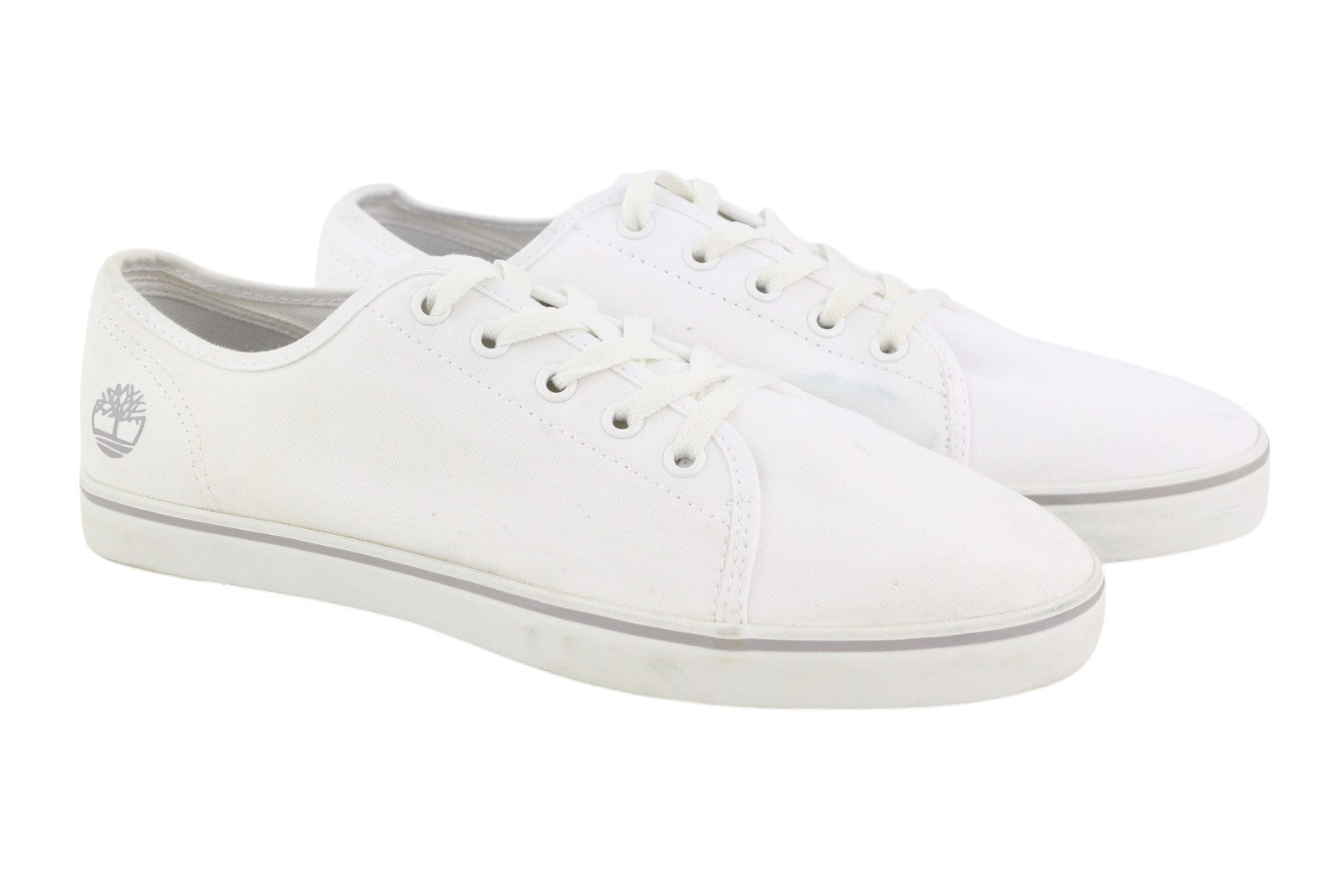 TIMBERLAND A2688 vyriški sportbačiai EU41/41.5 balti žemapadžiai sportbačiai su raišteliais ir migdolų nosimis 