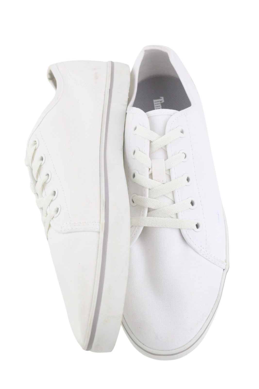 TIMBERLAND A2688 vyriški sportbačiai EU41/41.5 balti žemapadžiai sportbačiai su raišteliais ir migdolų nosimis 