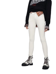 DIESEL Slandy 086AD moteriškos aptemptos džinsinės kelnės W26/L32 itin plonos, tamprios, baltos... 