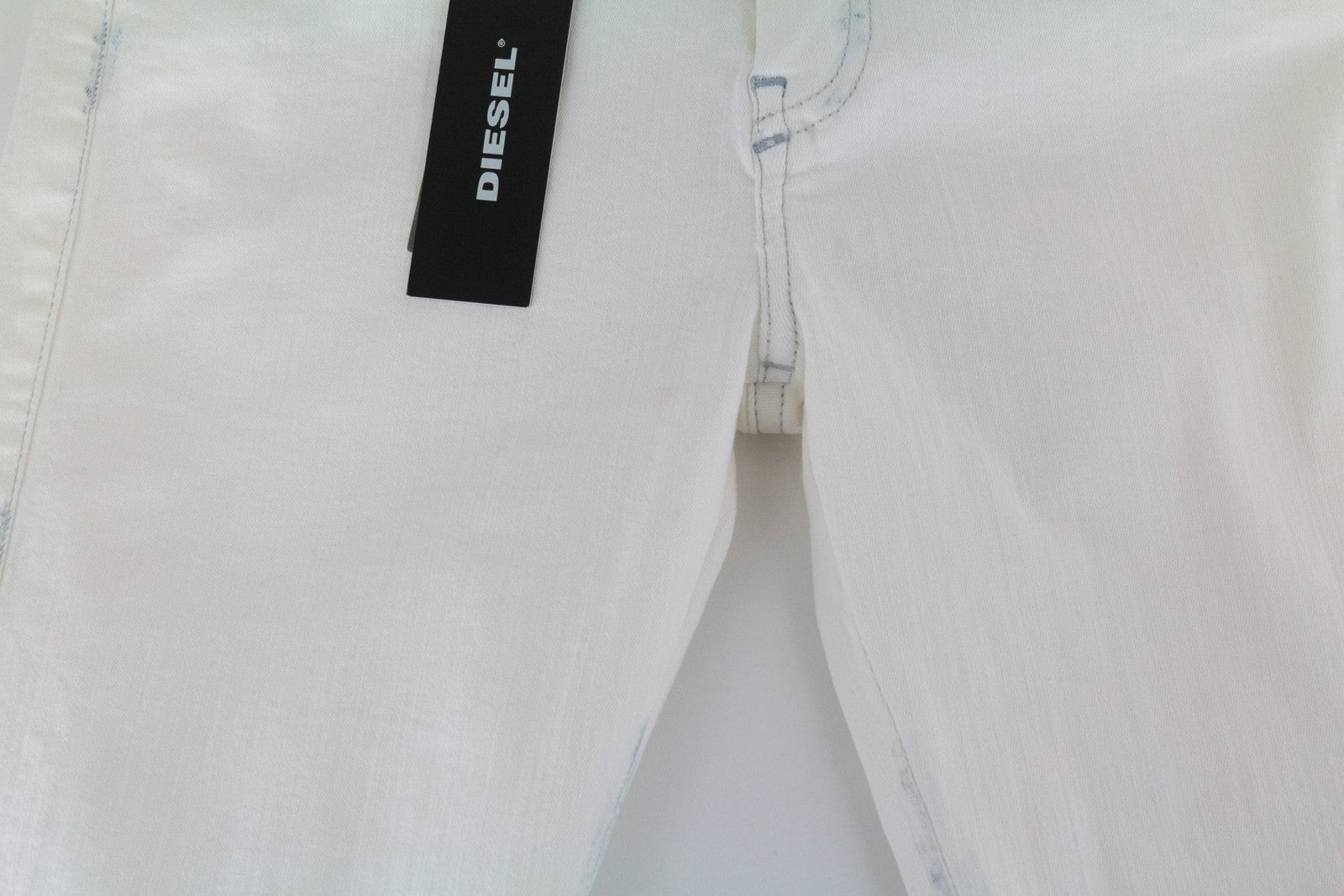 DIESEL Slandy 086AD moteriškos aptemptos džinsinės kelnės W26/L32 itin plonos, tamprios, baltos... 