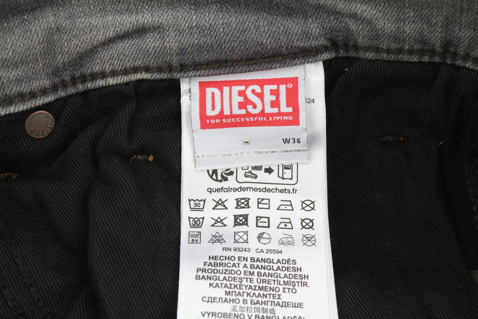 DIESEL Tepphar RB061 vyriški džinsai W36/L32 Slim su sagomis, išblukusi pilka kaina – 175 € 