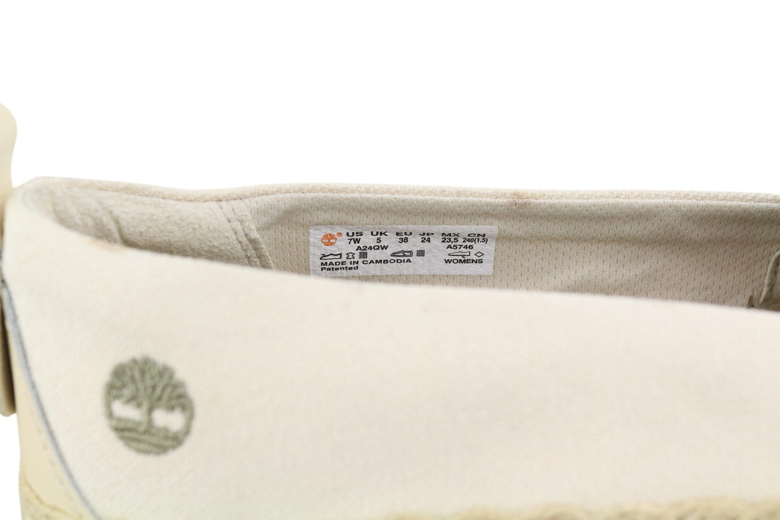 TIMBERLAND A24QW moteriški batai, 38 dydžio, smėlio spalvos, espadrilės, įmaunami, šviesiai žema, migdolų nosimi. 