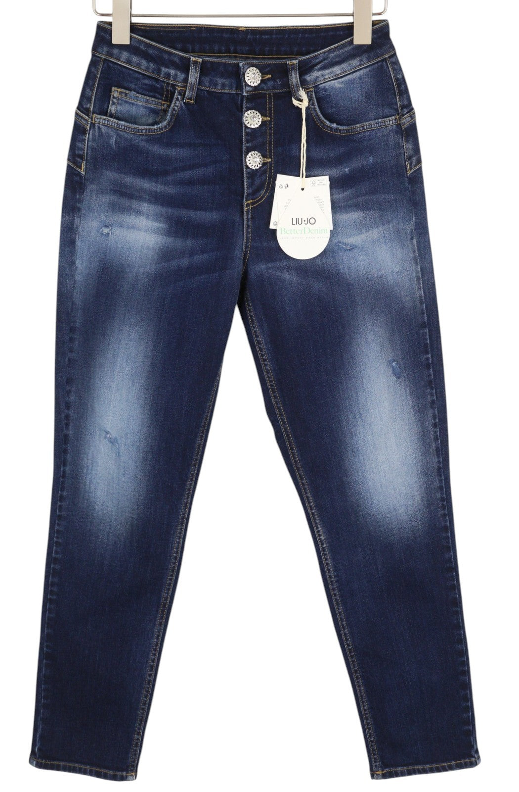 LIU JO džinsai moterims W28 Skinny Buttons Denim Blue 